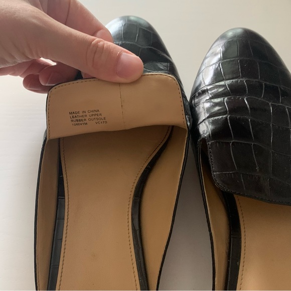 Michael Kors | Black leather flats | Reptile print | Size 10 - Picture 3 of 7